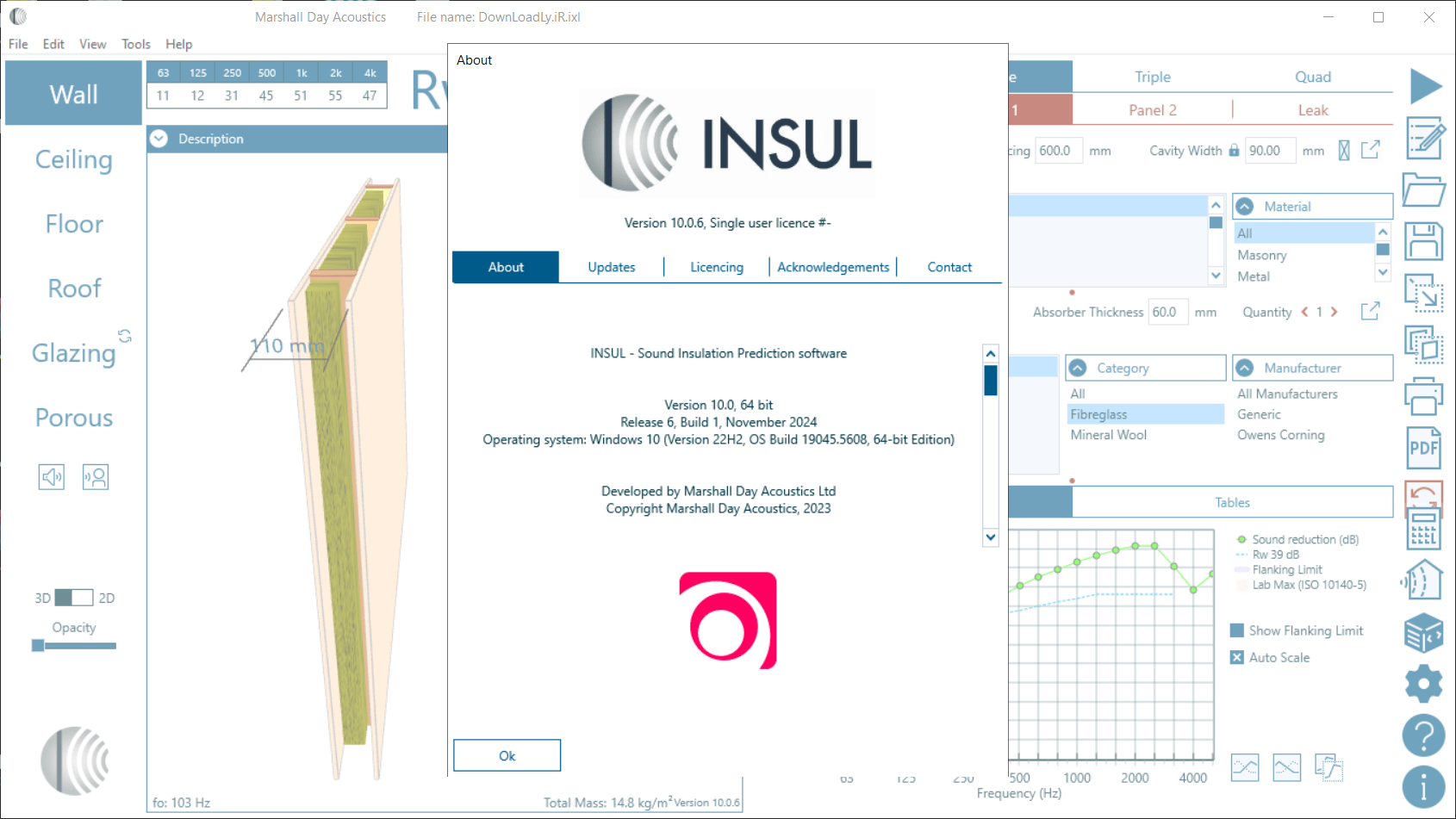 Marshall Day Acoustics INSUL 10.0.6 x64 声学隔音效果模拟软件061035
