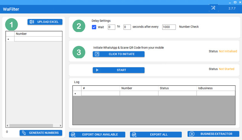 WAFilter v2.7.7 一机一码授权版 WAFilter 检查过滤和验证WhatsApp号码工具071425