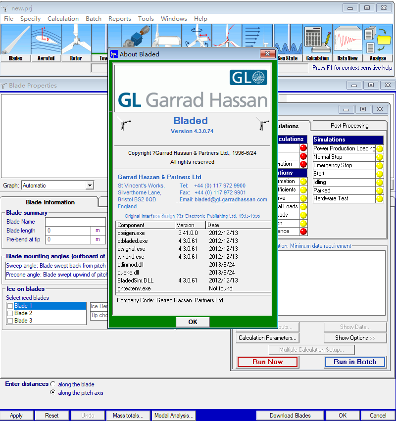 Bladed V4.3 激活版风机建模软件 风力涡轮机性能和负载计算工具061036