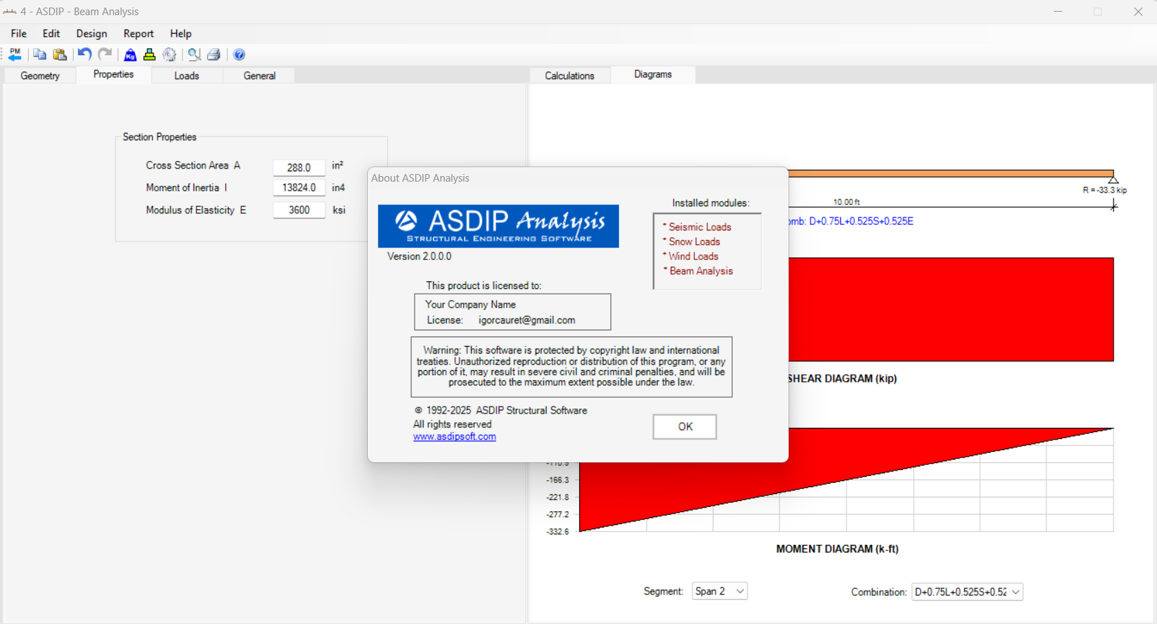 ASDIP Analysis v2.0.0.0 激活版结构工程师设计计算与分析软件011394