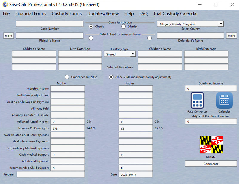 Sasi Calc v17.0.25.805 x64 儿童抚养费计算器070703