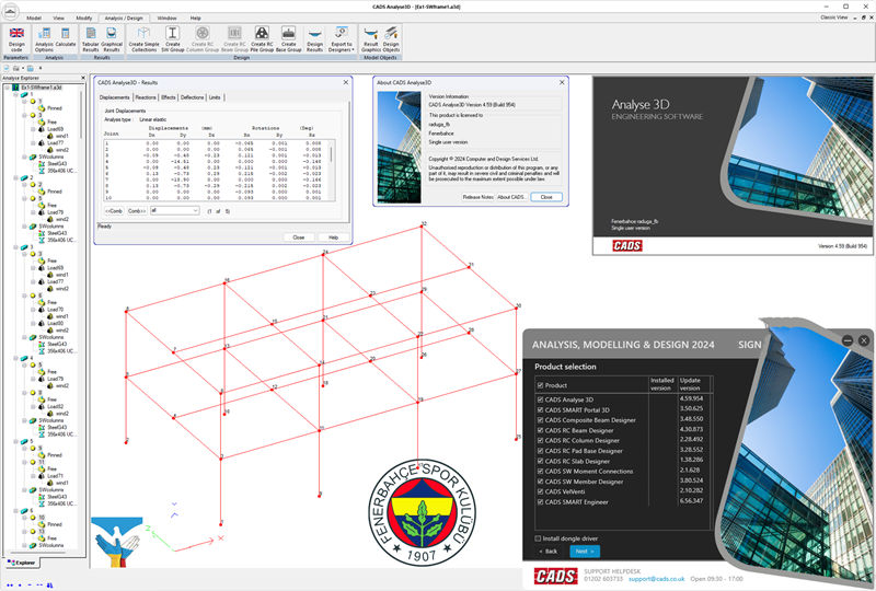 CADS Design 2024.0.2 二维或三维弹性/塑性/P-delta 分析工具011397