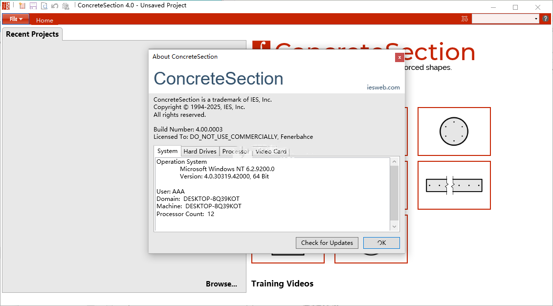 IES ConcreteSection v4.00.0003