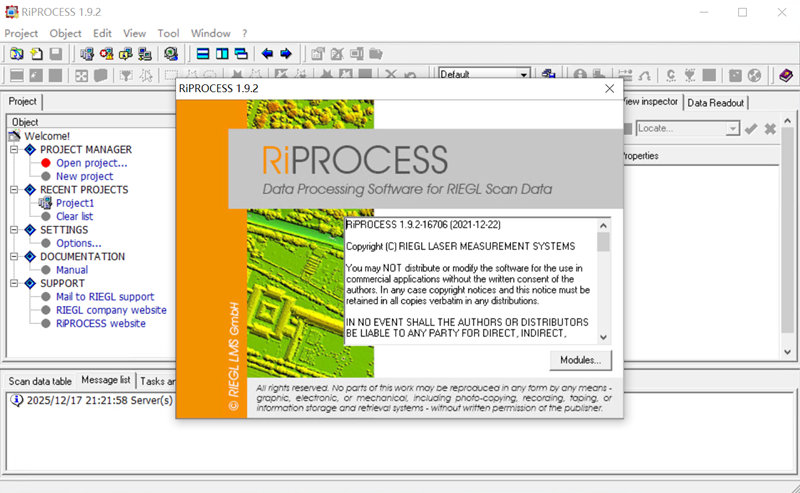 Riegl Riprocess v1.9.2 注册版 RiKinematicLiDAR 1.9.2 运动学LiDAR数据处理的RIEGL软件包030337