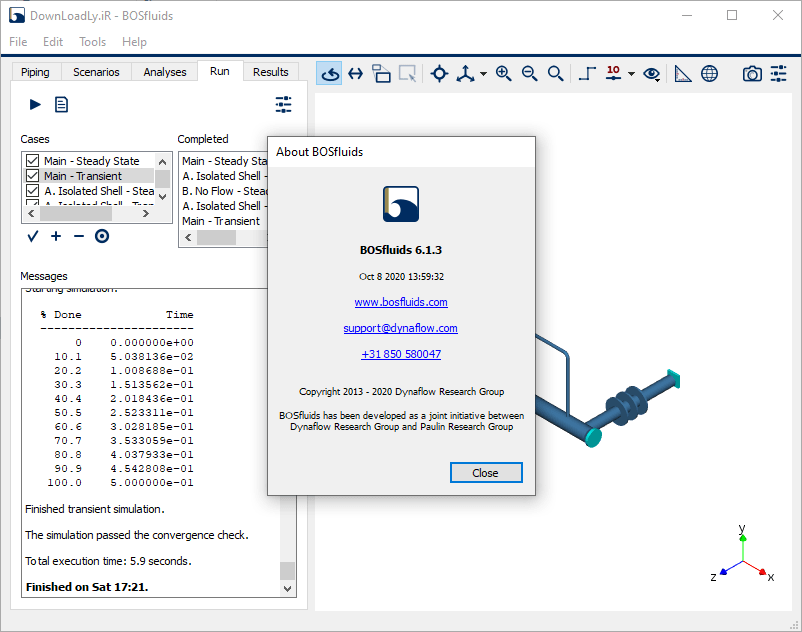 BOSfluids 6.1 一机一码注册版分析和模拟发电厂和管道中的喘振现象软件工具010758